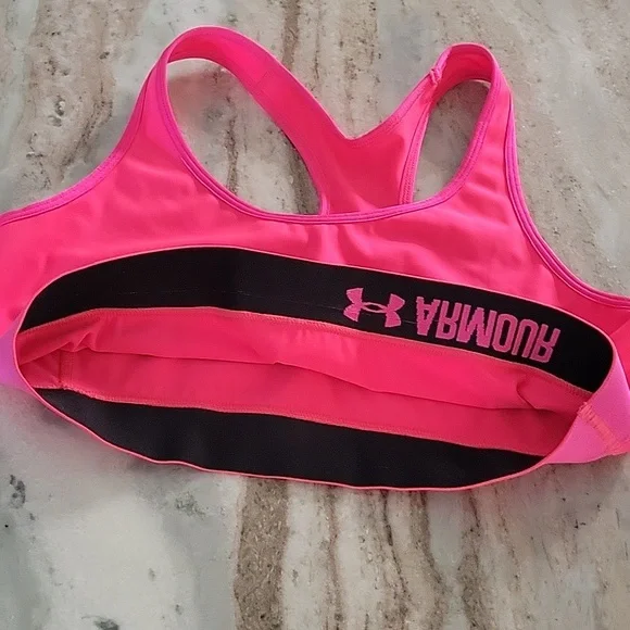 Under Armour Sports Bra Hot Pink - Picture 5 of 7
